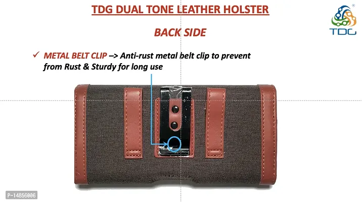 TDGreg; Dual Tone Faux Leather Pouch Holster Belt Clip Case with Belt Loop  Magnetic Flap Compatible for Redmi 9A-thumb3