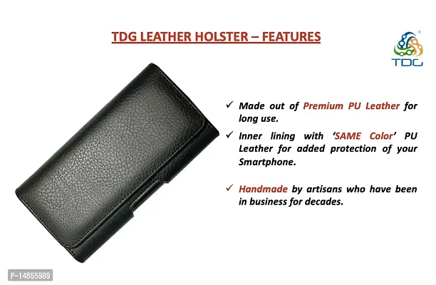 TDG Pu Leather Belt Pouch Holster for Apple iPhone Smartphones  Mobiles (Display 5 to 6.5 inches) (Black, 6.0)-thumb5