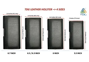 TDG Pu Leather Belt Pouch Holster for Apple iPhone Smartphones  Mobiles (Display 5 to 6.5 inches) (Black, 6.0)-thumb2
