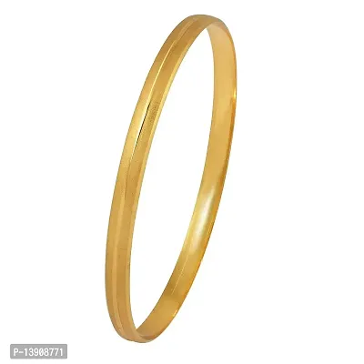 Morir Gold Plated Brass Simple Sober Light Weight Daily Use Kada Bracelet Fashion Jewellery for Men and Women-thumb2
