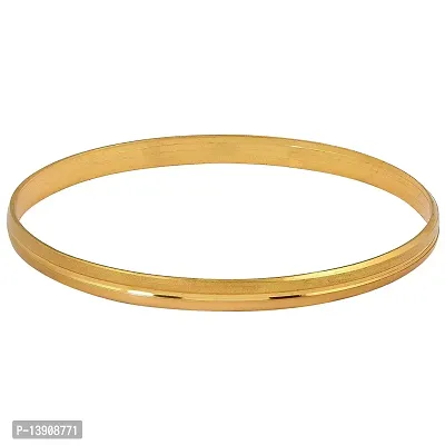 Morir Gold Plated Brass Simple Sober Light Weight Daily Use Kada Bracelet Fashion Jewellery for Men and Women-thumb0