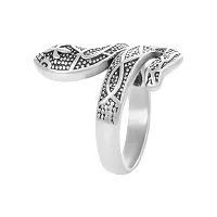 morir Brass Oxidised Finish Snake Cobra Shaped Ring Punk Gothic Exaggerated Spirit Snake Opening Finger Ring Statement Jewellery for Women Men-thumb1