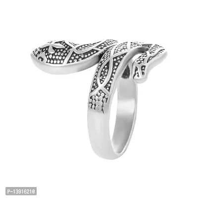 morir Brass Oxidised Finish Snake Cobra Shaped Ring Punk Gothic Exaggerated Spirit Snake Opening Finger Ring Statement Jewellery for Women Men-thumb2