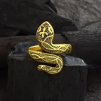 morir Gold Plated Brass Snake Cobra Shaped Ring Punk Gothic Spirit Snake Finger Ring Jewellery for Men/Women-thumb2