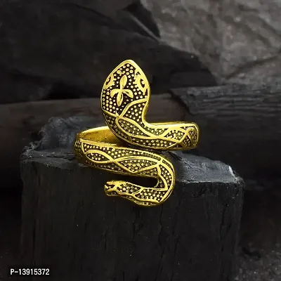 morir Gold Plated Brass Snake Cobra Shaped Ring Punk Gothic Spirit Snake Finger Ring Jewellery for Men/Women-thumb3