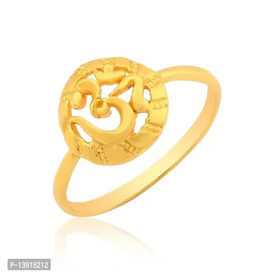 morir Gold Plated Brass Om (aum) Finger Ring Jewelry For Unisex-thumb0