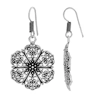 Morir Silver Vintage Handmade Boho Statement Floral Charms Drop Dangle Fashionable Trendy Earrings Jewelry for Women and Girls-thumb2