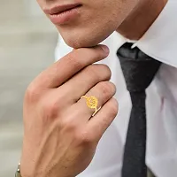 morir Gold Plated Brass Om (aum) Finger Ring Jewelry For Unisex-thumb3