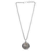 Morir Silver Plated Circle Diamond Hindu Meditation Charm Yoga Om (Aum) Pendant Necklace-thumb3