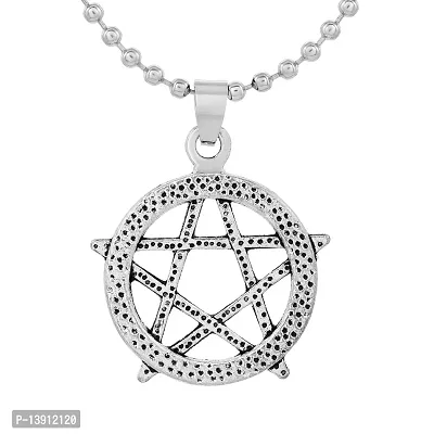 Star Of David With Cross Necklace - Sterling Silver Two Tone Pendant On 24