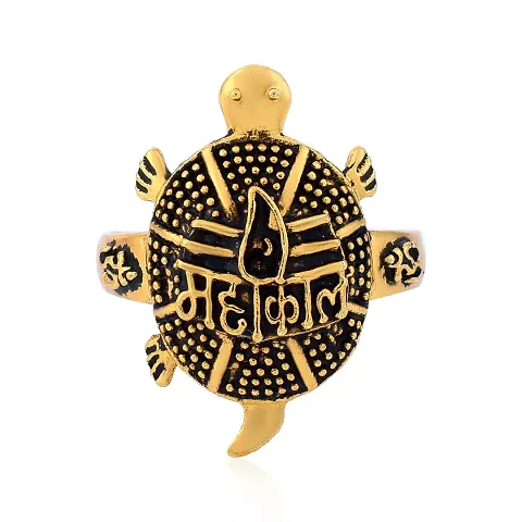 Morir Plated Brass Mahakal Tortoise Vastu Feng Shui Kachua Fingerring Jewellery Men Women