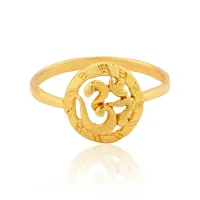 morir Gold Plated Brass Om (aum) Finger Ring Jewelry For Unisex-thumb2