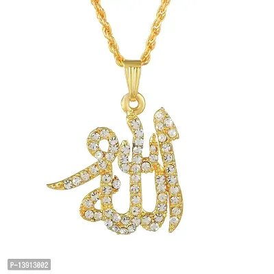 Amazon.com: 24k Gold Muslims Allah Pendant Necklace Charm Arabic Islamic  Rhinestone Jewelry: Clothing, Shoes & Jewelry
