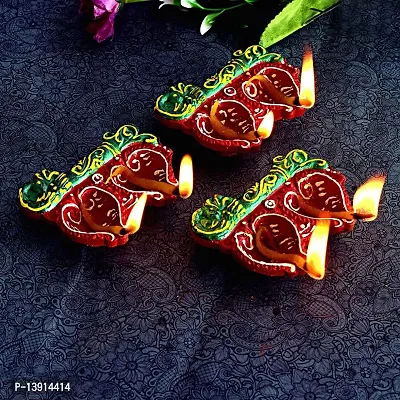 morir Diya Set of Clay Handmade Diya for Diwali/Deepawali Gifts/Decorations/Natural Earthen Oil Lamp/Traditional Diyas for Pooja-thumb3