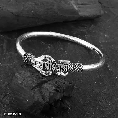 morir Silver Plated Brass Jai Shree Shyam Shyam Baba Khatu Shyam Ji Kada Bangle Bracelet For Men and Women-thumb3