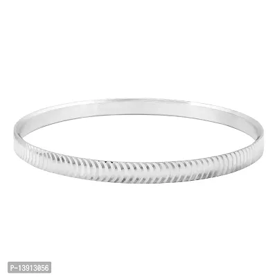 morir Silver Plated Round Kada/Kara Bangle Bracelet for Men or Women-thumb2