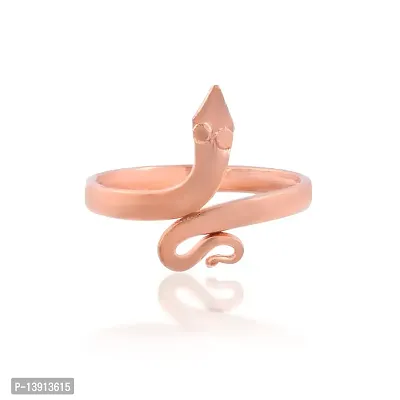 Morir Copper Finish Nagdevta Snake Adjustable Open End Free Size Finger Ring Animal Jewelry for Unisex