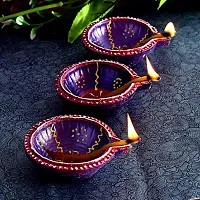 morir Diwali Clay Diya Set of 6 PC Hand Painted Deepavali Tea Light Holder Oil Lamp Indian Festive Home Decoration Traditional Temple Pooja Laxmi Puja Diyas Diwali Decor-thumb4