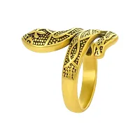 morir Gold Plated Brass Snake Cobra Shaped Ring Punk Gothic Spirit Snake Finger Ring Jewellery for Men/Women-thumb1