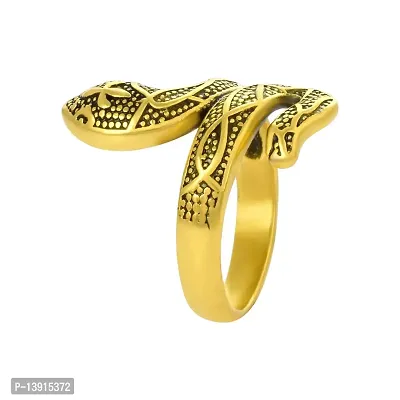 morir Gold Plated Brass Snake Cobra Shaped Ring Punk Gothic Spirit Snake Finger Ring Jewellery for Men/Women-thumb2