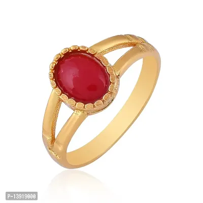 morir Gold Plated Enameling Red Agate Ring Fashion Jewelry For Men and Women