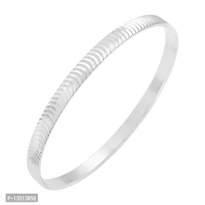 morir Silver Plated Round Kada/Kara Bangle Bracelet for Men or Women-thumb0