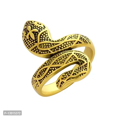 morir Gold Plated Brass Snake Cobra Shaped Ring Punk Gothic Spirit Snake Finger Ring Jewellery for Men/Women-thumb0