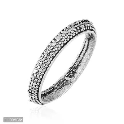 morir Oxidized Silver Finish Fidget Finger Band Ring for Women Men