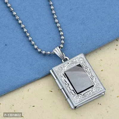 Stainless Steel Floating Locket Pendant Necklace