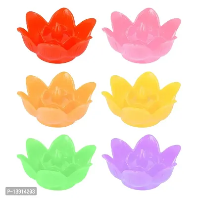 Morir Flower Shape Water Sensor LED Diyas Candle with Water Sensing Technology E-Diya Ideal for Diwali, Wedding, Family Functions, Pooja (Pack of 6)-thumb2