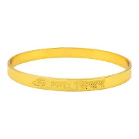 morir Brass Gold Plated Om Namah Shivay Embossed Designer Kada Wrist Bracelet Jewelry For Men  Women-thumb1