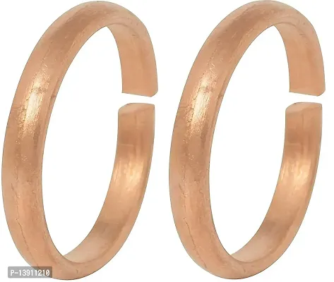 Morir 2PCS Hand Forged Pure Copper Health Beneficial Adjustable Size Comfort Fit Tamba Fingers Rings Copper Challa Jewelry for Men and Women-thumb0