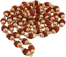 Morir Rudraksha Mala with Golden Cap Hindu Meditation Yoga Rudraksha Mala for Men Women Unisex-thumb3