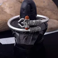 morir Silver Plated Shiva Trishul Rudraksha Damroo Bahubali Kada Bracelet Spiritual Jewellery for Men/Women-thumb3
