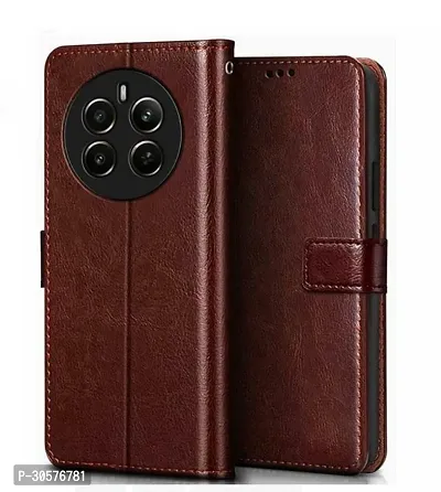 Cover for Realme 12 Pro Leather Finish Card Pockets Wallet Cover