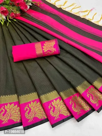 Stylish Kanjiweram Woven Design Saree with Blouse piece For Women