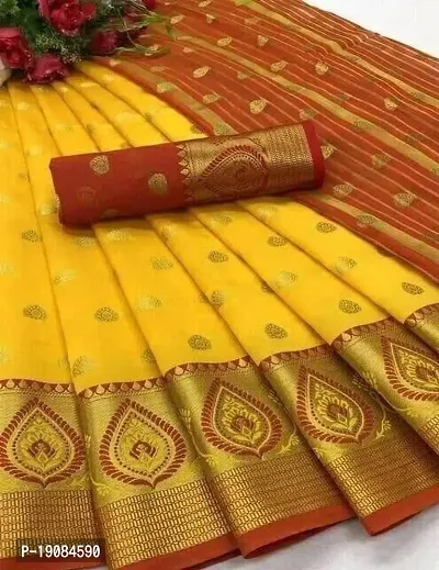 Stylish Lichi Silk Woven Design Saree with Blouse piece For Women-thumb0