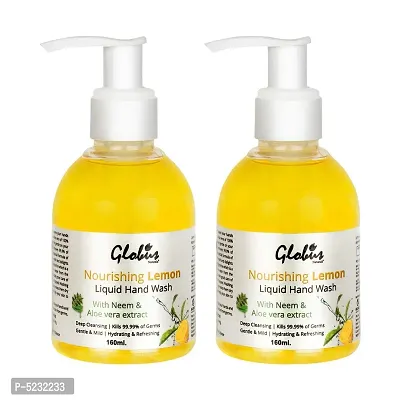 Globus Naturals Nourishing Lemon Liquid Hand Wash With Neem  Aloe Vera (Pack Of 2)-thumb0