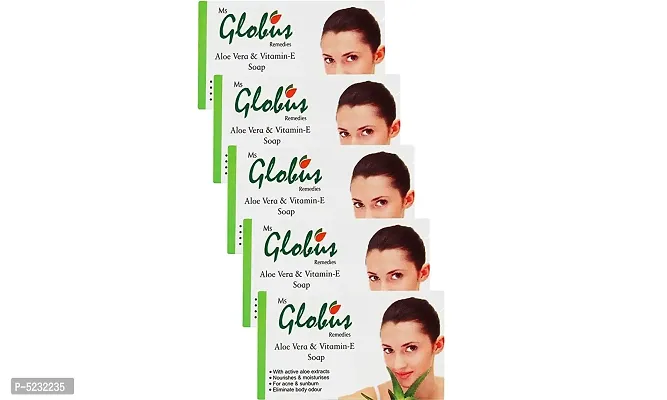 Globus Aloe Vera  Vitamin E Soap - 75 Gm (Pack Of 5)