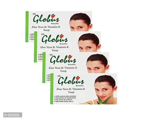 Globus Remedies Aloe Vera Vitamin-E And Milk Cream Soap, 100 Ml (Pack Of 4)