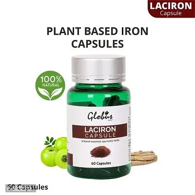 Globus Naturals Laciron Plant Based Iron Capsules (60 Cap)-thumb2