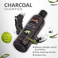 Globus Naturals Clarifying Charcoal Shampoo 250 Ml | Enriched With Amla, Almond| Reduces Damage Caused By Pollution | Deep Cleansing Formula | Certified Organic | Paraben Free | For Oily Hair  Scalp-thumb1