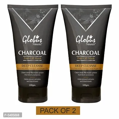 Globus Naturals Charcoal Peel Off Mask Enriched with Vitamin-E and Argan Oil  (100 g) Pack Of 2