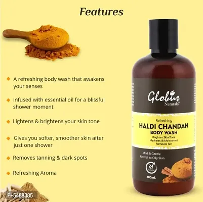 Globus Naturals Refreshing Haldi Chandan Body Wash 300 ml-thumb3