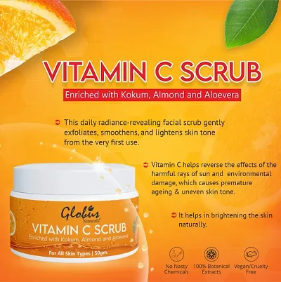 Globus Naturals Vitamin C Lightening Brightening Face Scrub 50 gm