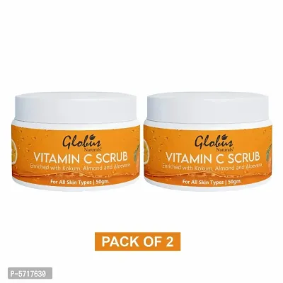 Globus Naturals Vitamin C Lightening& Brightening Face Scrub 50 gm (Pack Of 2)