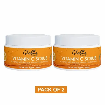 Globus Naturals Vitamin C Lightening Brightening Face Scrub 50 gm (Pack Of 2)