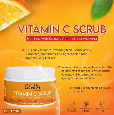 Globus Naturals Vitamin C Lightening& Brightening Face Scrub 50 gm (Pack Of 2)-thumb4