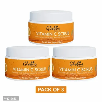 Globus Naturals Vitamin C Lightening& Brightening Face Scrub 50 gm (Pack Of 3)-thumb0