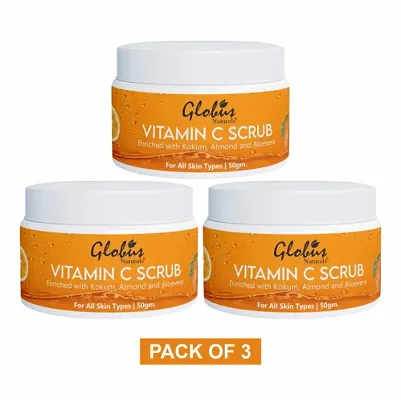 Globus Naturals Vitamin C Lightening& Brightening Face Scrub 50 gm (Pack Of 3)